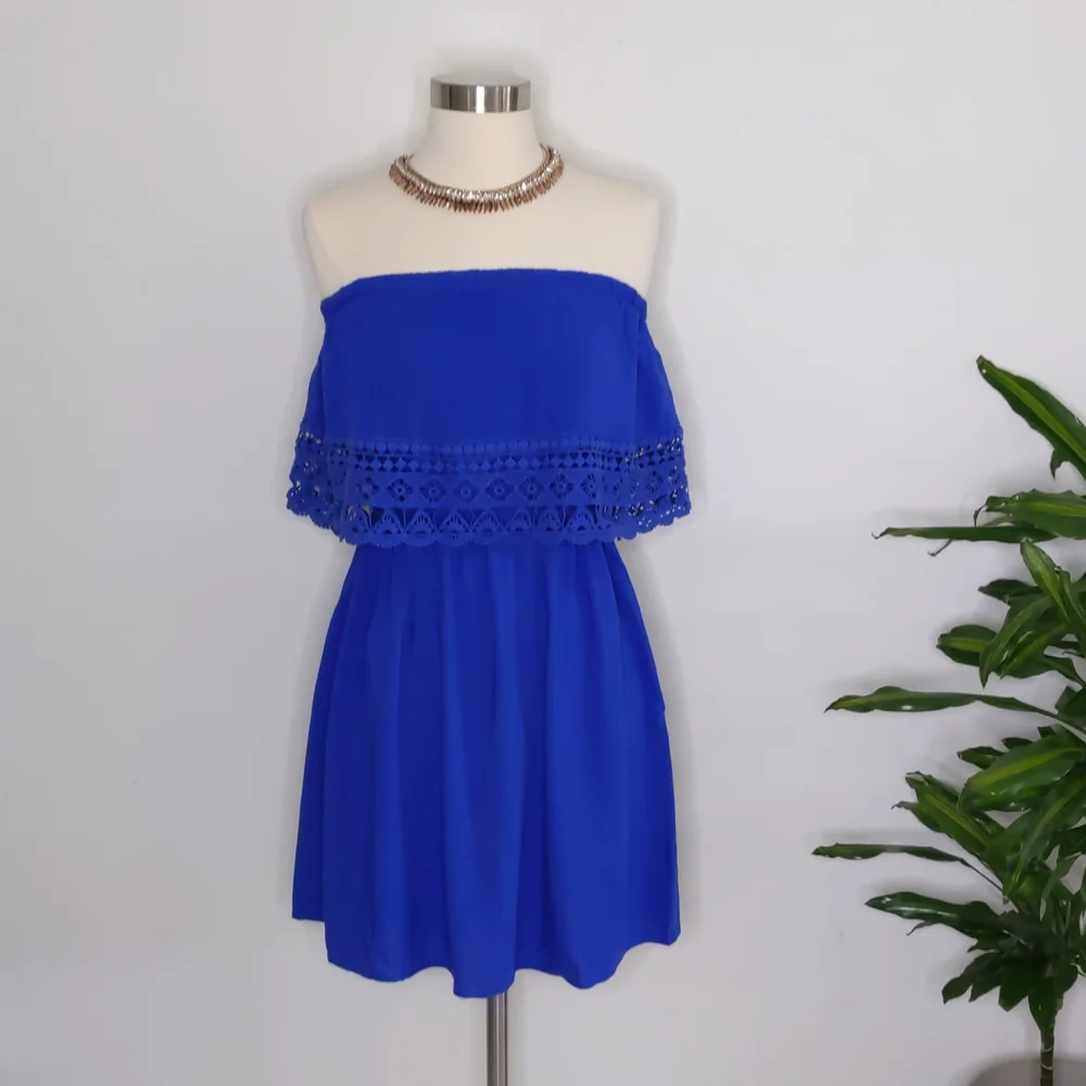 Xhilaration womens  Dress off shoilder Blue size Medium